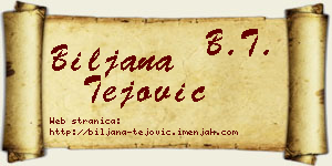 Biljana Tejović vizit kartica